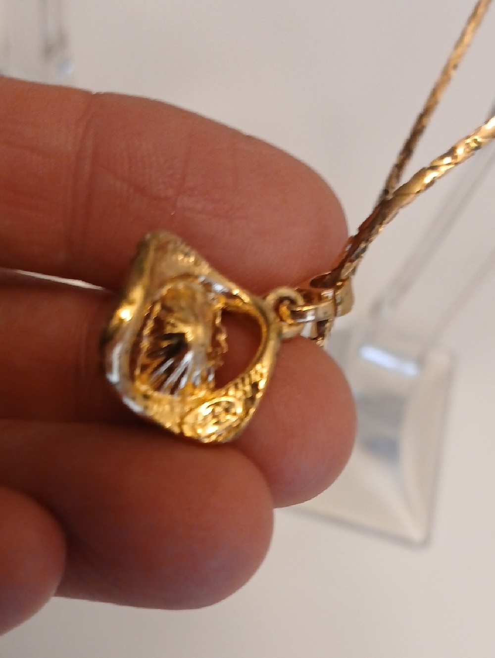 Yves Saint Laurent Gold Rhinestone Necklace 17 " - Picture 8 of 11